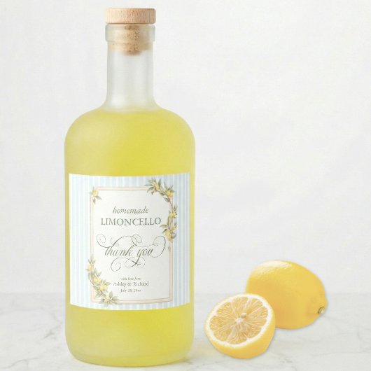 Mediterranean Lemon Wedding Limoncello Likeurfles Etiket