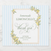 Mediterranean Lemon Wedding Limoncello Likeurfles Etiket (Enkel label)