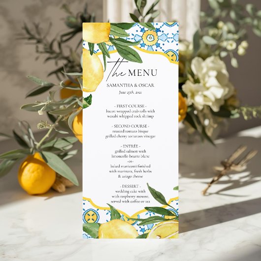 Mediterranean Lemon Wedding Menu