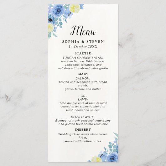 Mediterranean Lemon Wedding Programmakaart (Voorkant)