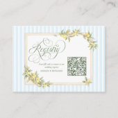 Mediterranean Lemon Wedding Registry QR Code Informatiekaartje (Voorkant)