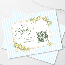 Mediterranean Lemon Wedding Registry QR Code Informatiekaartje