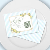 Mediterranean Lemon Wedding Registry QR Code Informatiekaartje