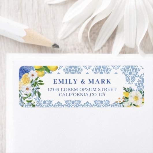Mediterranean Lemon Wedding Retouradres Etiket (Insitu)