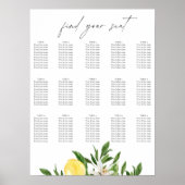 Mediterranean Lemon Wedding Seating Chart  Poster (Voorkant)
