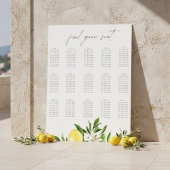 Mediterranean Lemon Wedding Seating Chart  Poster