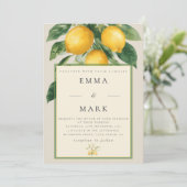 Mediterranean Lemon with QR Code | Beige Kaart (Staand voorkant)