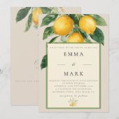 Mediterranean Lemon with QR Code | Beige Kaart (Voorkant / Achterkant)