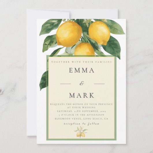 Mediterranean Lemon with QR Code | White Kaart (Voorkant)