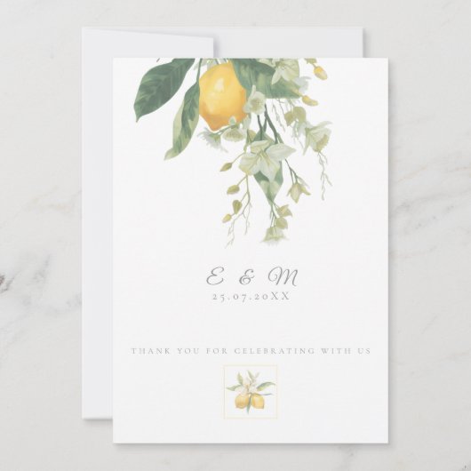 Mediterranean Lemon with QR Code | White Kaart (Achterkant)