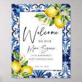 Mediterranean Lemons 7th Verjaardag Welkom Teken Poster (Voorkant)