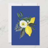 Mediterranean Lemons Blue Tegel Vrijgezellenfeest Kaart (Achterkant)