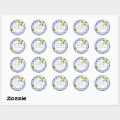 Mediterranean Lemons Bridal Shower Thank You Ronde Sticker (Vel)