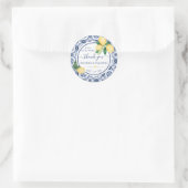 Mediterranean Lemons Bridal Shower Thank You Ronde Sticker (Tas)