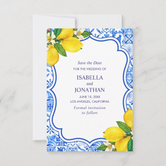 Mediterranean Love: A Wedding Celebration Save The Date (Voorkant)
