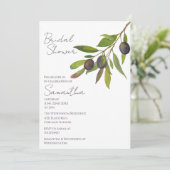 Mediterranean Minimal Olive Branch Bridal Shower Kaart (Staand voorkant)