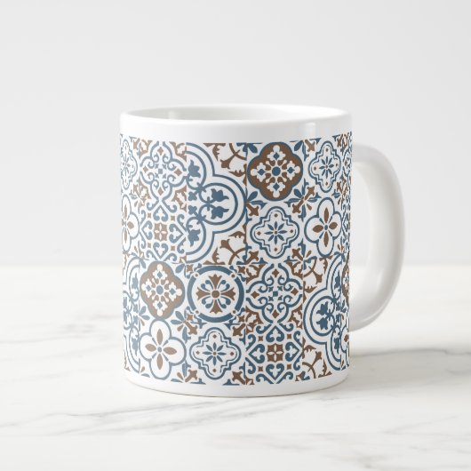 Mediterranean Moroccan Tile pattern Grote Koffiekop (Voorkant rechts)