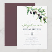 Mediterranean Olive Bridal Shower Invitation Kaart (Voorkant / Achterkant)