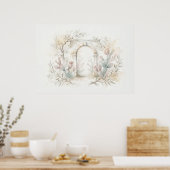 Mediterranean Olive Cactus Boog Poster (Keuken)