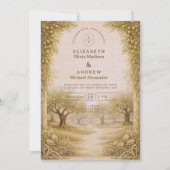 Mediterranean Olive Grove Countryside Wedding Kaart (Voorkant)