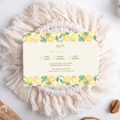 Mediterranean Olive Lemon Modern Wedding RSVP Kaartje