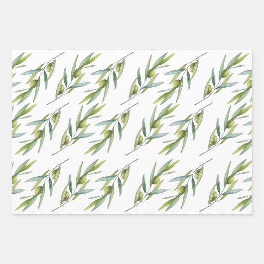 Mediterranean Olive Wrapping Paper (Voorkant 3)