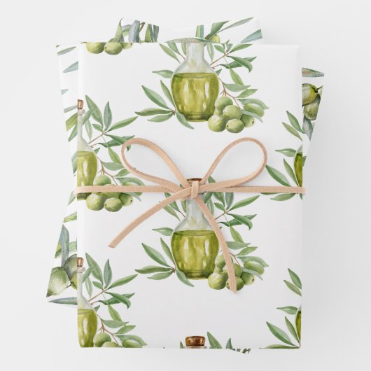 Mediterranean Olive Wrapping Paper (In situ)