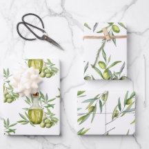 Mediterranean Olive Wrapping Paper