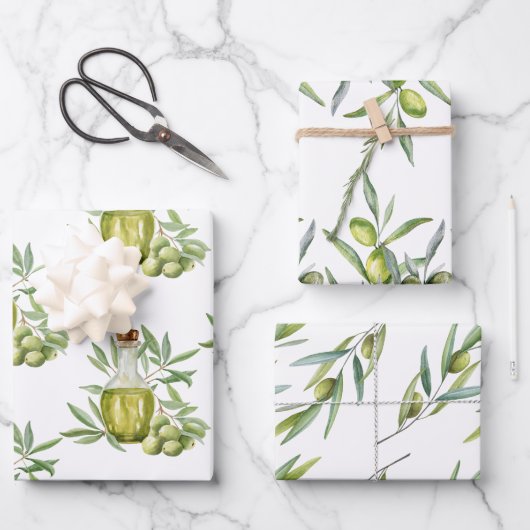 Mediterranean Olive Wrapping Paper (Voorkant)