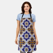 Mediterranean Pattern Kitchen Apron Schort (Gedragen)