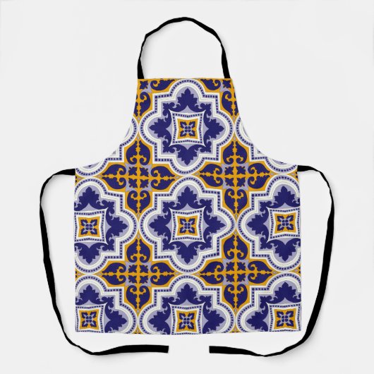 Mediterranean Pattern Kitchen Apron Schort (Voorkant)