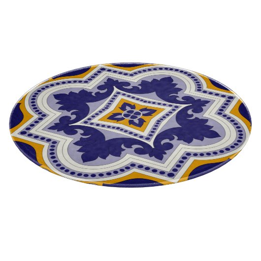 Mediterranean Pattern Kitchen Snijplank (Hoek)