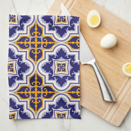 Mediterranean Pattern Kitchen Theedoek (Quarter Fold)