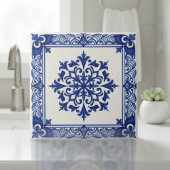 Mediterranean Pattern Pat#10 Blue Ivory ID1195 Tegeltje