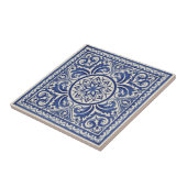 Mediterranean Pattern Pat#11 Blue Ivory ID1195 Tegeltje (Zijkant)