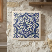 Mediterranean Pattern Pat#4 Blue Ivory ID1195 Tegeltje