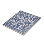 Mediterranean Pattern Pat#5 Blue Ivory ID1195 Tegeltje (Zijkant)
