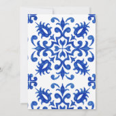 Mediterranean Portuguese Blue Tile Custom Kaart (Achterkant)