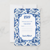 Mediterranean Portuguese Blue Tile  Save The Date (Voorkant)