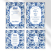 Mediterranean Portuguese Blue Tile  Save The Date