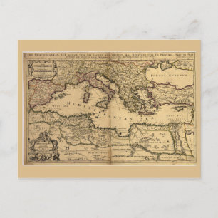 Mediterranean Sea Map Briefkaart