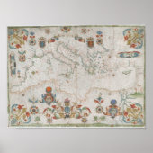 Mediterranean Sea Old Map Poster (Voorkant)