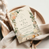 Mediterranean Seashell Botanical Wedding Save The Date