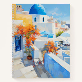 Mediterranean Seaside Pained-style spiraalvormig N Notitieboek