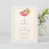 Mediterranean Spritz & Brunch Citroen Bruidsborrel Kaart (Staand voorkant)