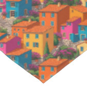 Mediterranean Streets — Colorful Houses Pattern Tafelkleed (Gekanteld)