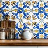 Mediterranean style Azur yellow blue big pattern Tegeltje