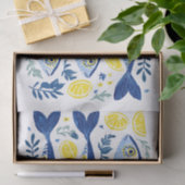 Mediterranean Summer Blue and Yellow Sardines Tissuepapier (Geschenk)