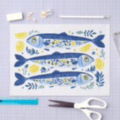 Mediterranean Summer Blue and Yellow Sardines Tissuepapier (Craft)