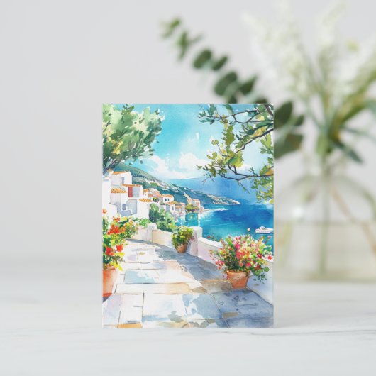 Mediterranean Summer Briefkaart (Staand voorkant)